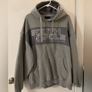 MENS XL SOUTHPOLE HOODED SWEATSHIRT. LIKE NEW. GRAY.